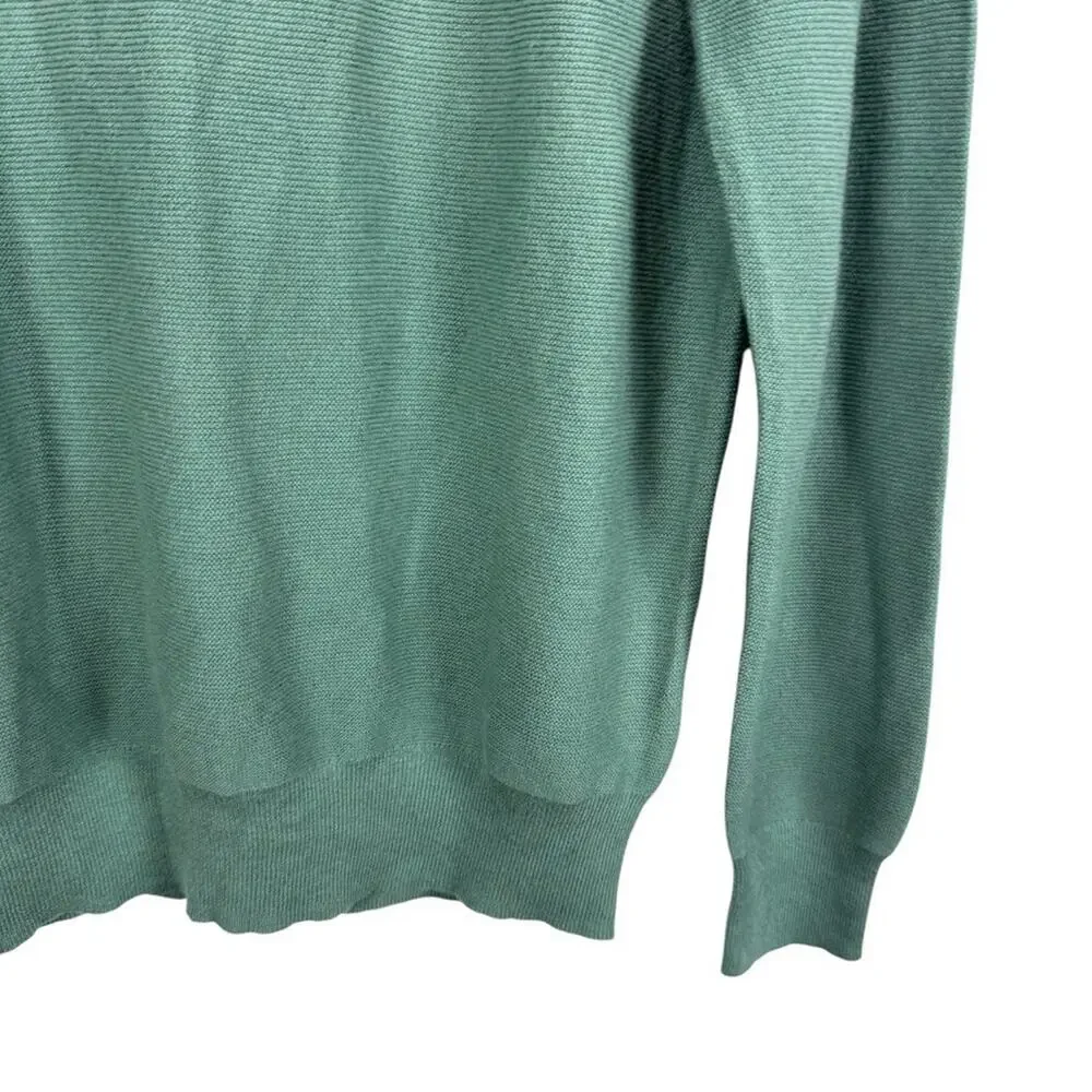 J Crew Mens Green 100% Cotton Pullover Sweater Long Sleeve Crew Neck NWT sz S